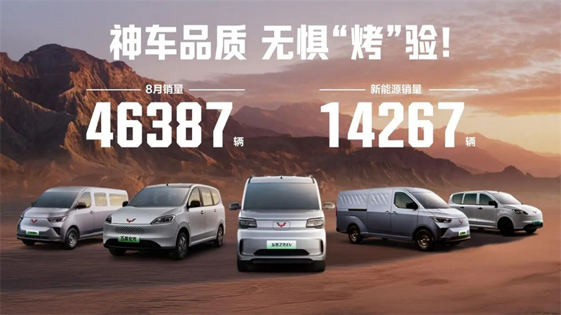 Summer results are in! Wuling Red Label sold 46,387 units in August, with new energy vehicles accounting for a record monthly share of 31%.